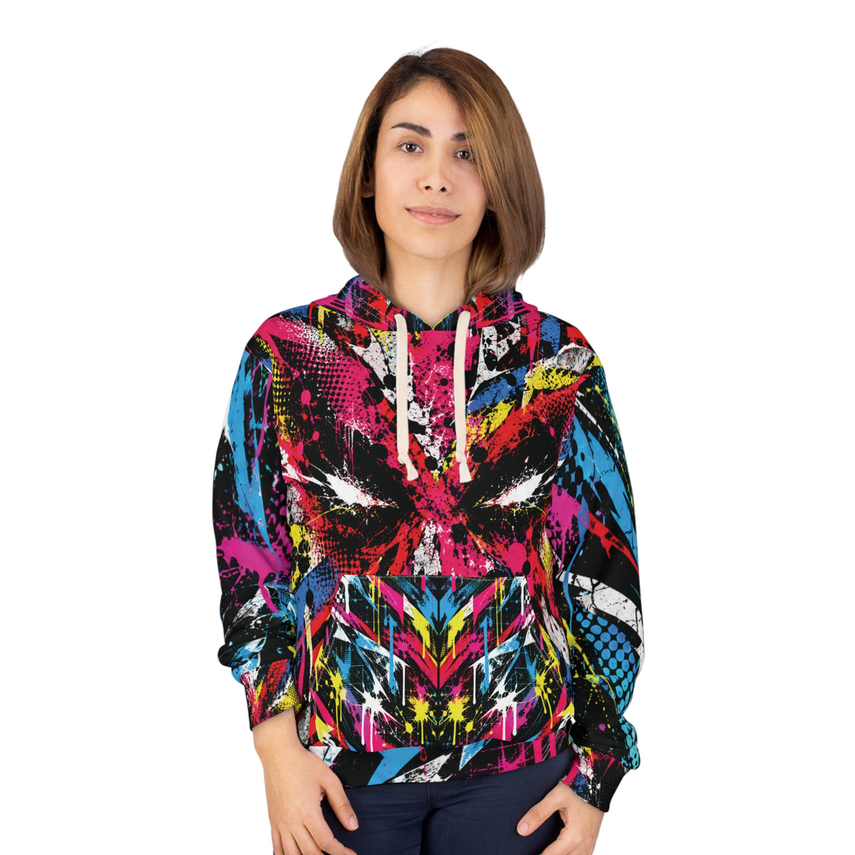 GLITCH RIOT AOP HOODIE