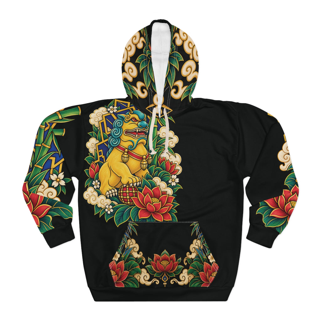 Lotus Sentinel — Guardian Lion Hoodie