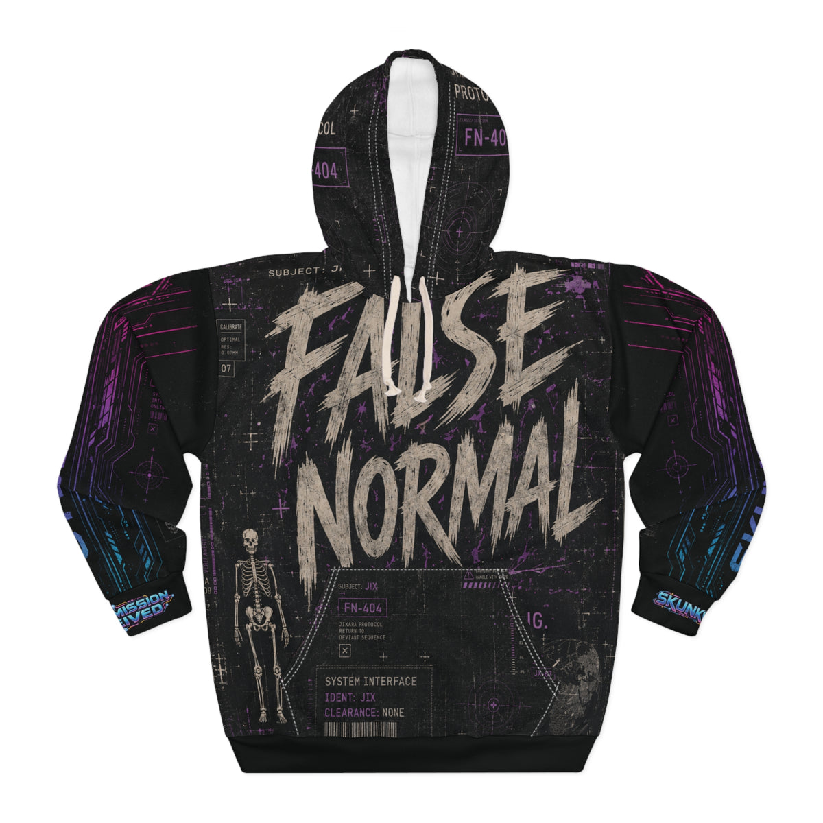 Cyberdelia Skunkworks False Normal Jixara Protocol Sleeve Patter #2 // All-Over Print Hoodie