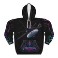Black Cyberdelia Rose Hoodie — Psychedelic Cyberpunk Pullover