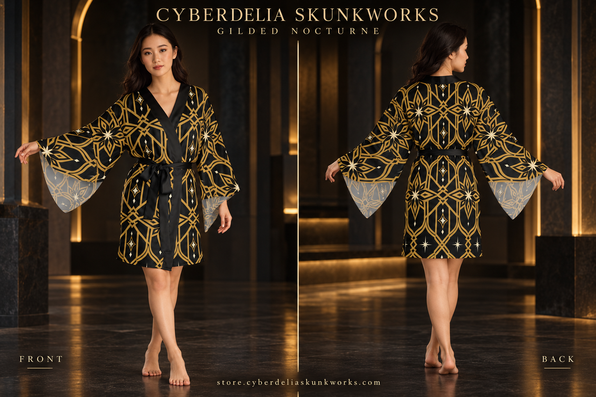 Gilded Nocturne | Kimono Robe — Cyberdelia Skunkworks