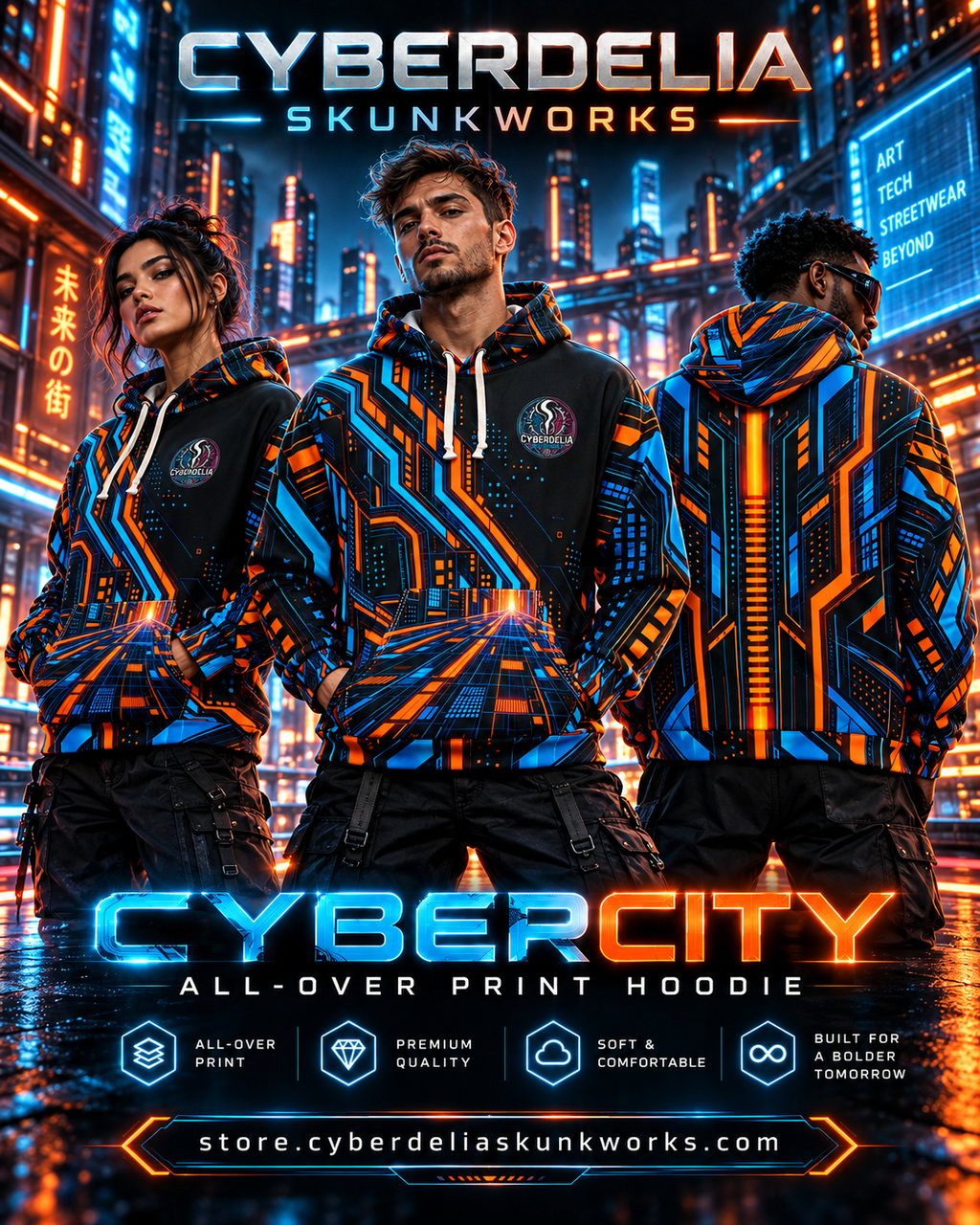 CYBERCITY | All-Over Print Hoodie