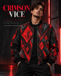 CRIMSON VICE | Redline Bomber Men's All-Over Print Bomber Jacket | Cyberdelia Skunkworks