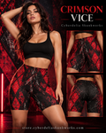 CRIMSON VICE | Afterdark Biker Shorts Women's All-Over Print Biker Shorts | Cyberdelia Skunkworks