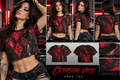 CRIMSON VICE | Rebel Crop Tee Women's All-Over Print Cropped T-Shirt | Cyberdelia Skunkworks