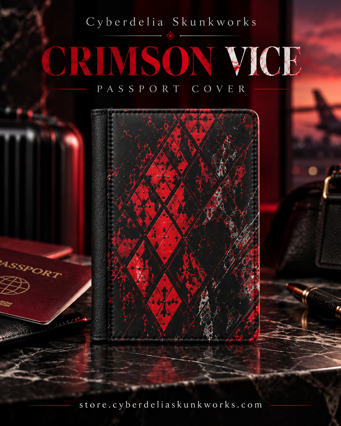 CRIMSON VICE Rebel Passport Cover | Cyberdelia Skunkworks