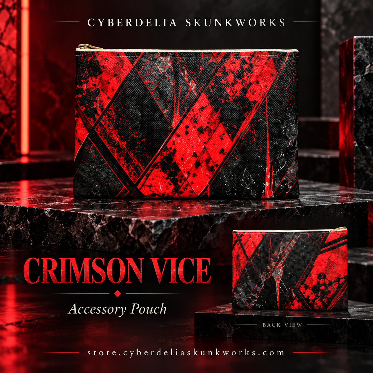 CRIMSON VICE Rebel Accessory Pouch | Cyberdelia Skunkworks