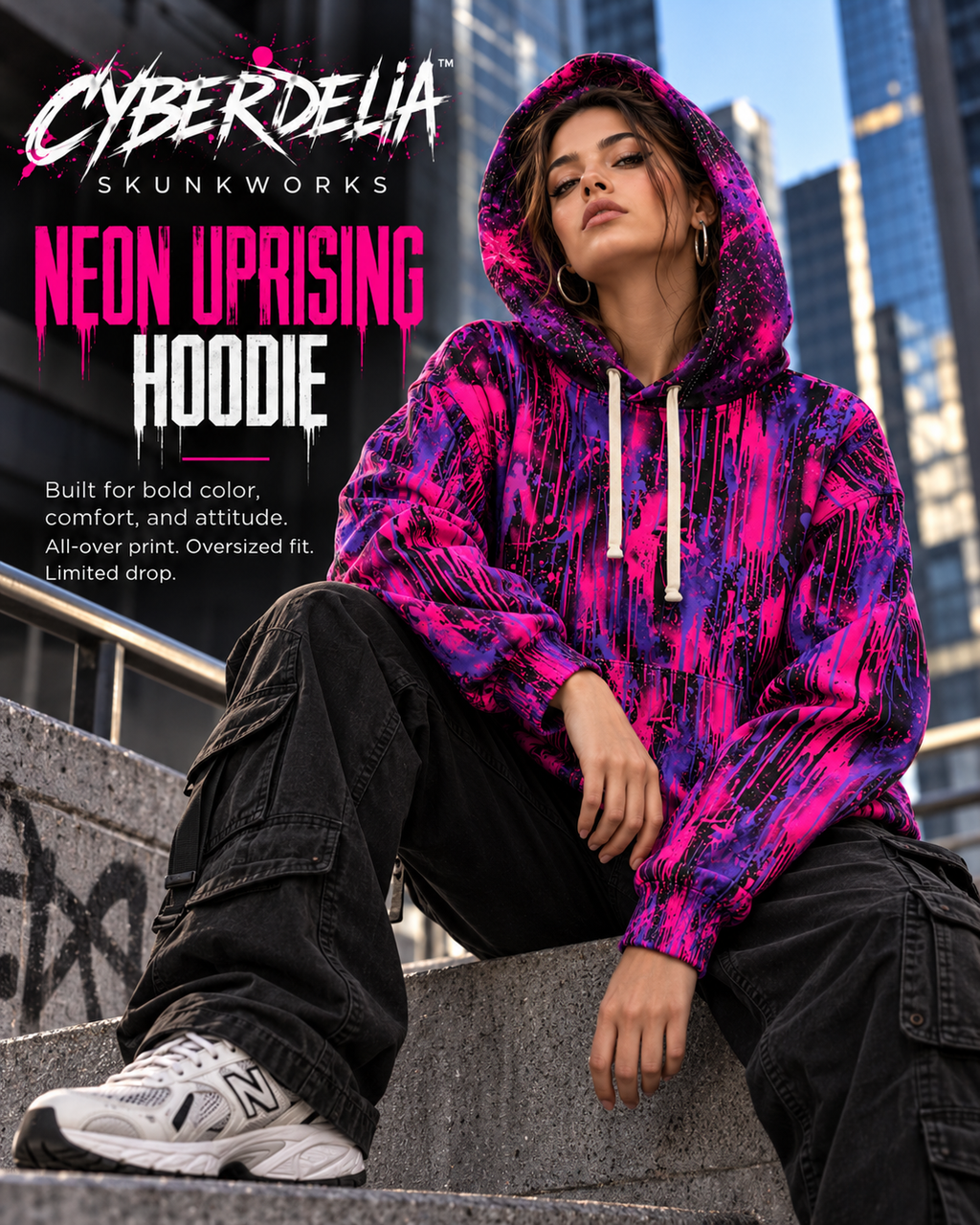 Neon Uprising | All-Over Print Hoodie