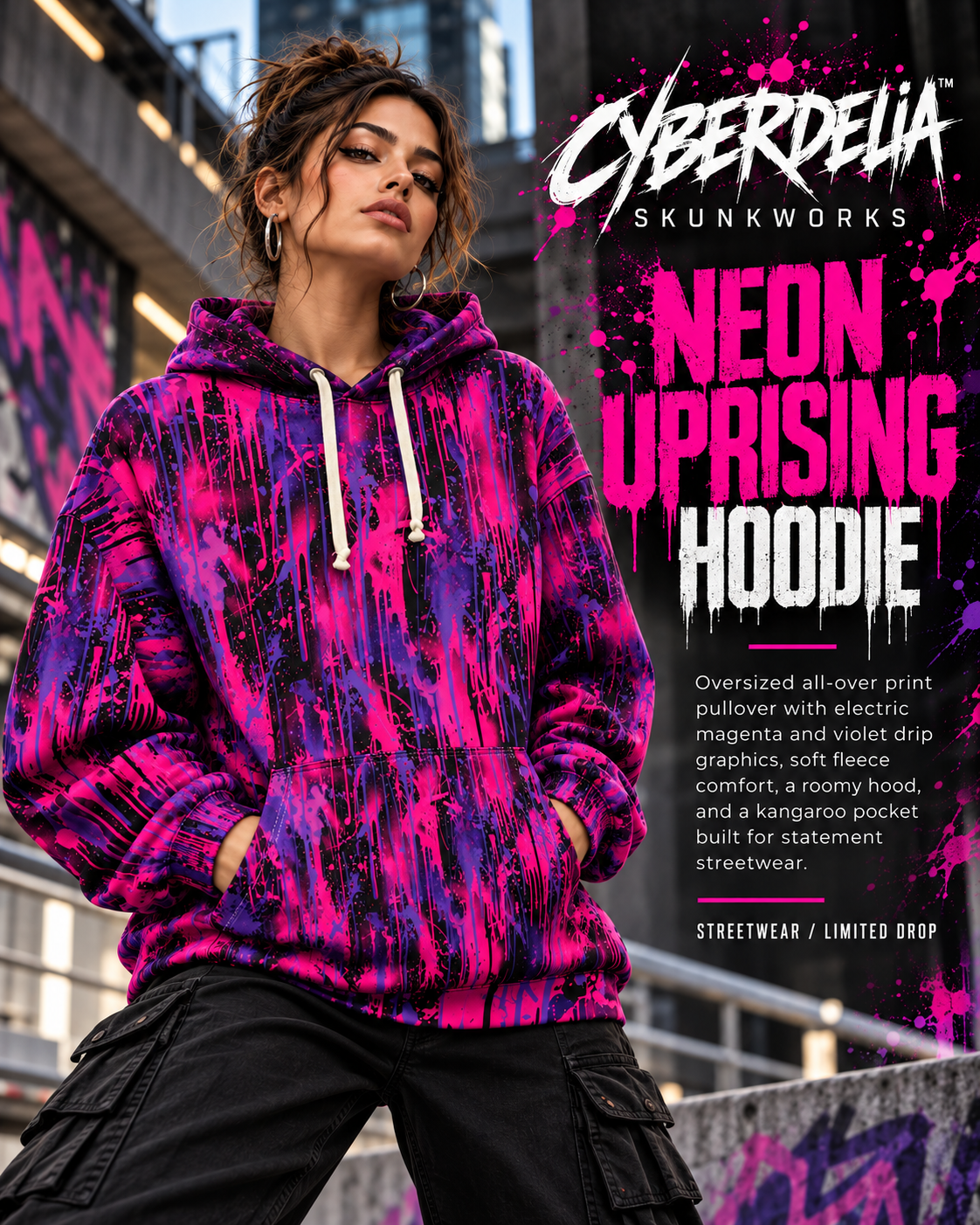 Neon Uprising | All-Over Print Hoodie