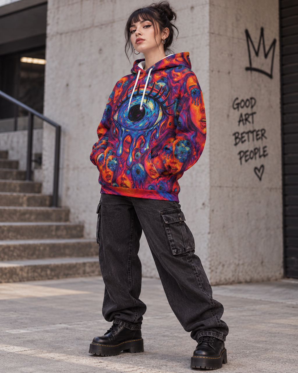 ALL EYES ON HER - The Last Ride of the American Dream Collection Cyberdelia Skunkworks - AOP HOODIE