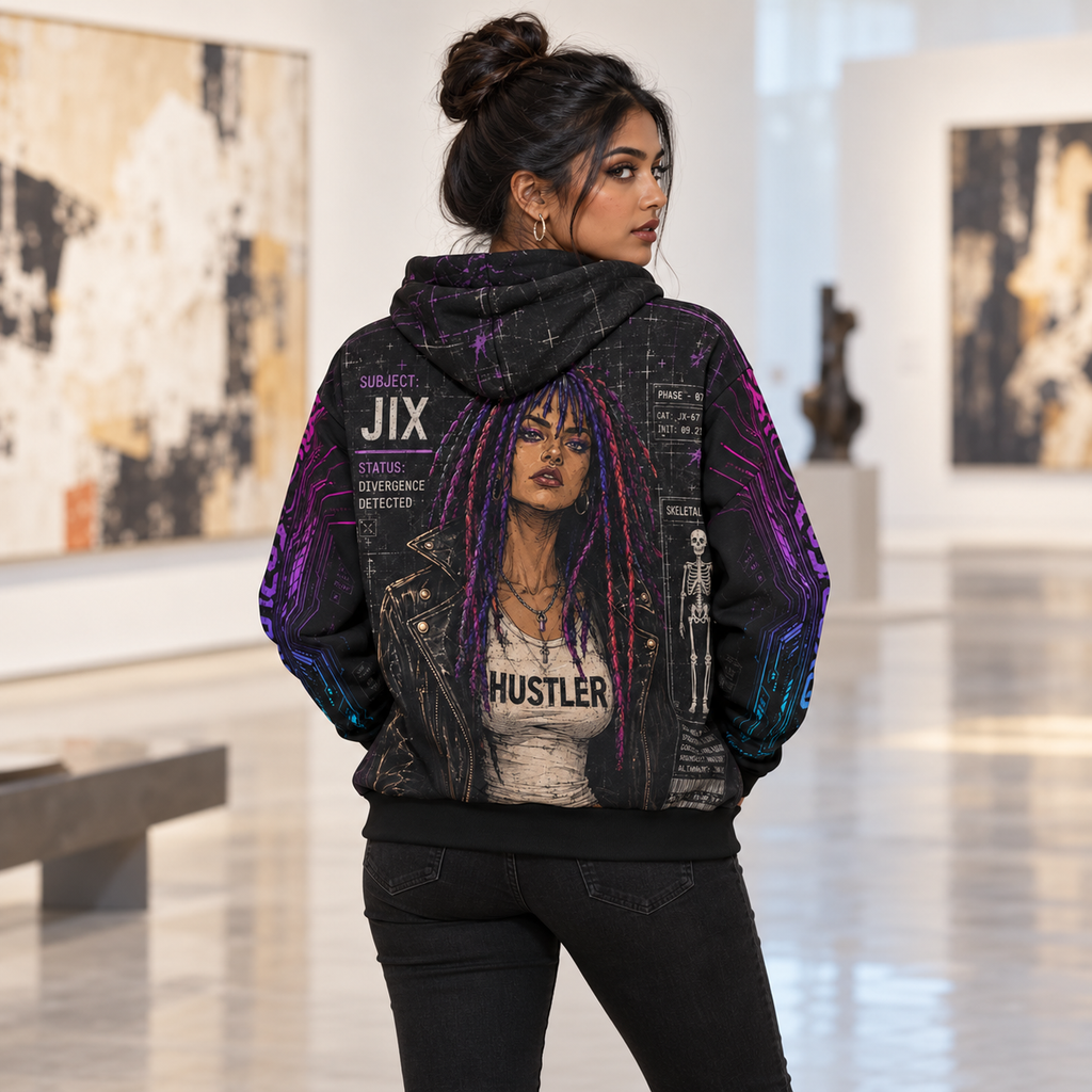 Cyberdelia Skunkworks False Normal Jixara Protocol // All-Over Print Hoodie