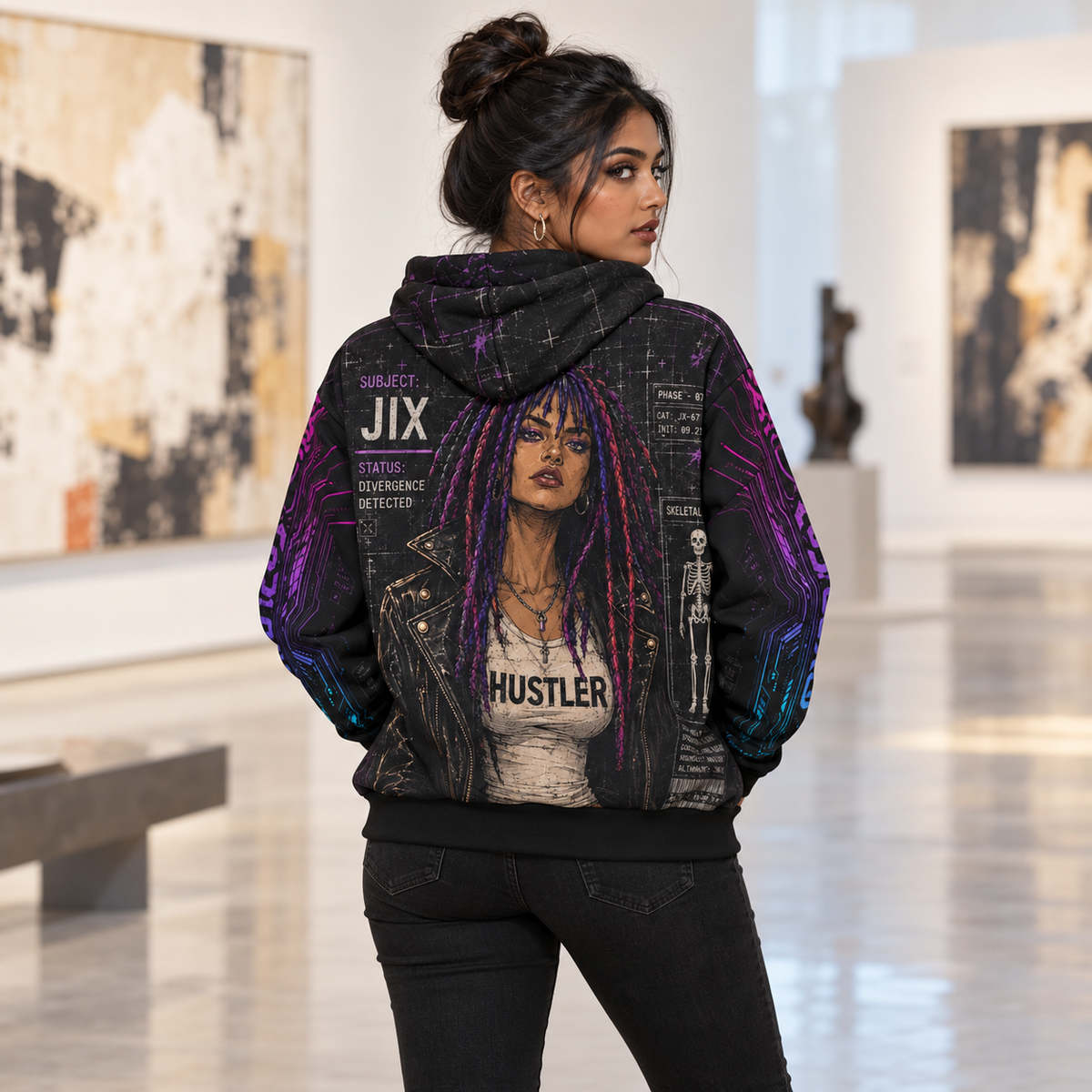 Cyberdelia Skunkworks False Normal Jixara Protocol // All-Over Print Hoodie