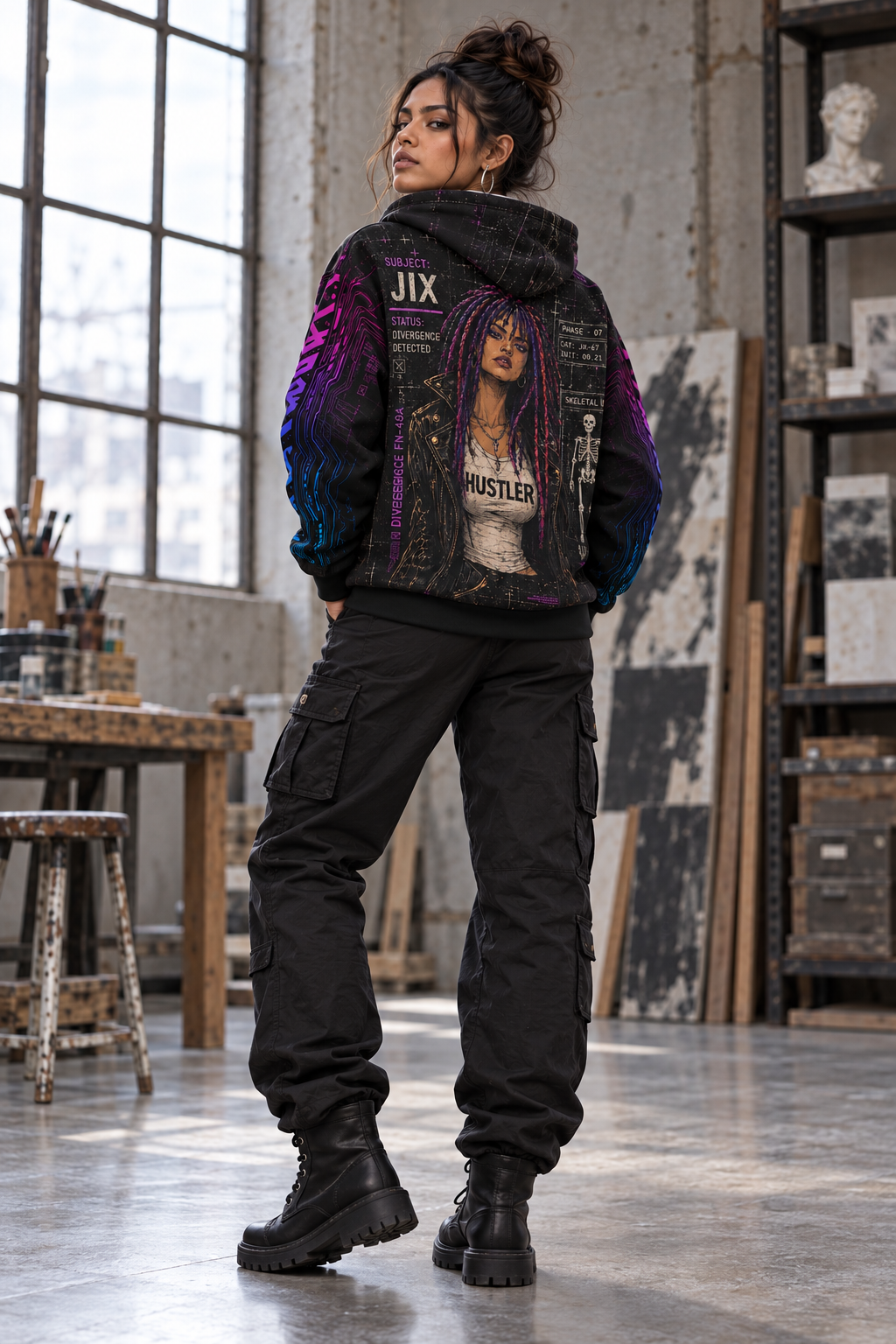Cyberdelia Skunkworks False Normal Jixara Protocol // All-Over Print Hoodie