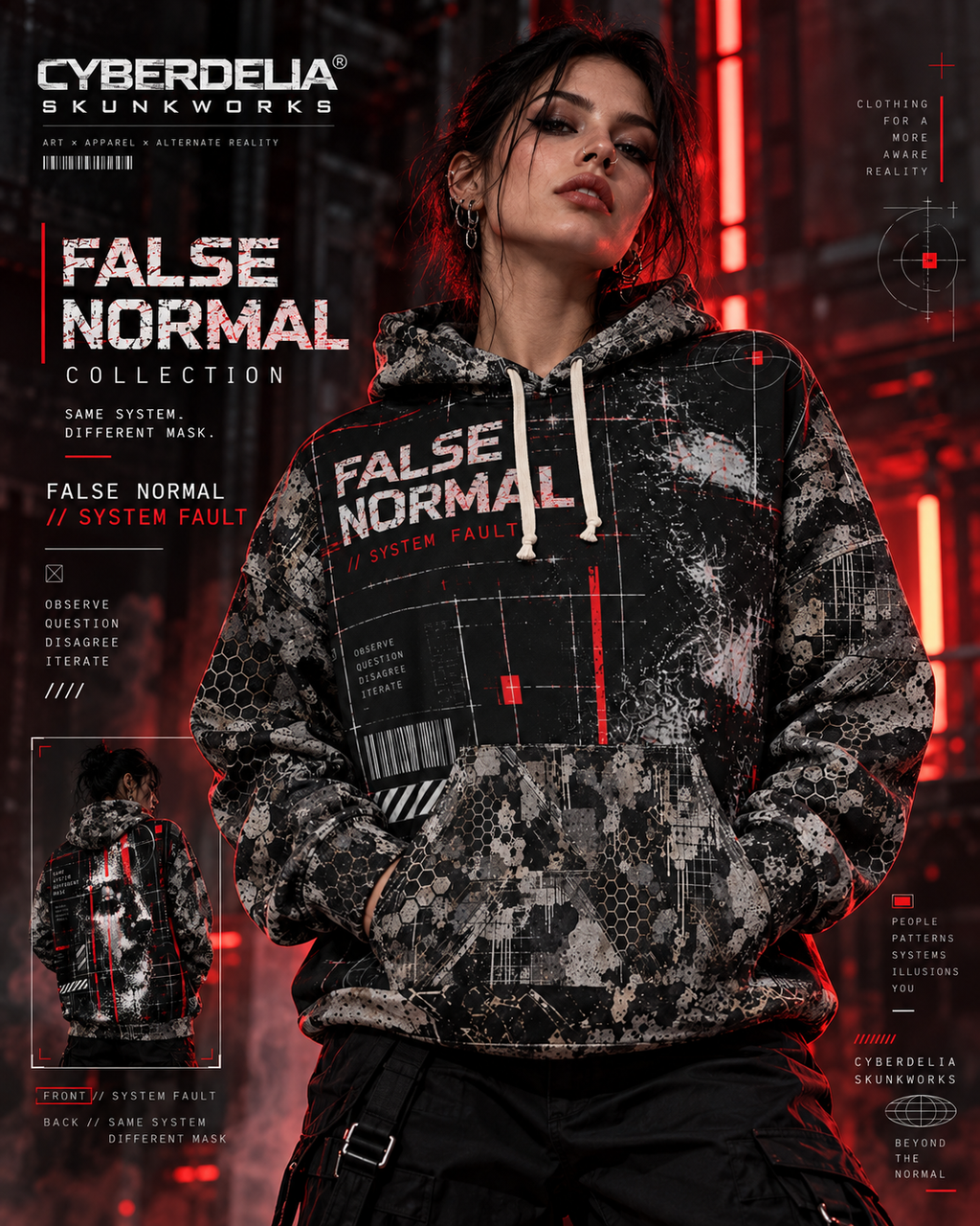 FALSE NORMAL // SYSTEM FAULT AOP HOODIE