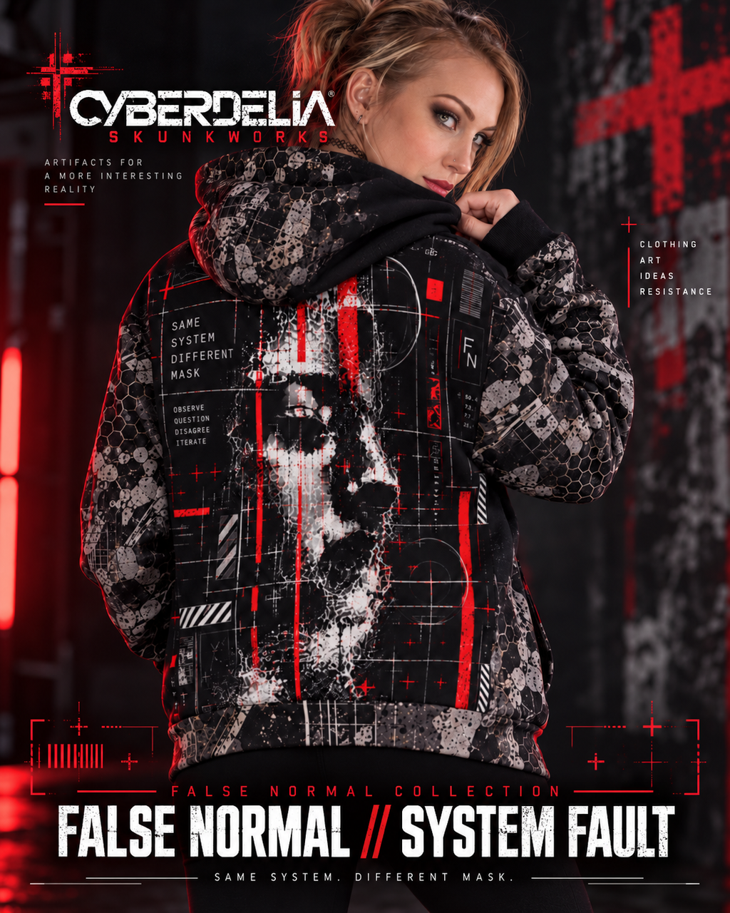 FALSE NORMAL // SYSTEM FAULT AOP HOODIE