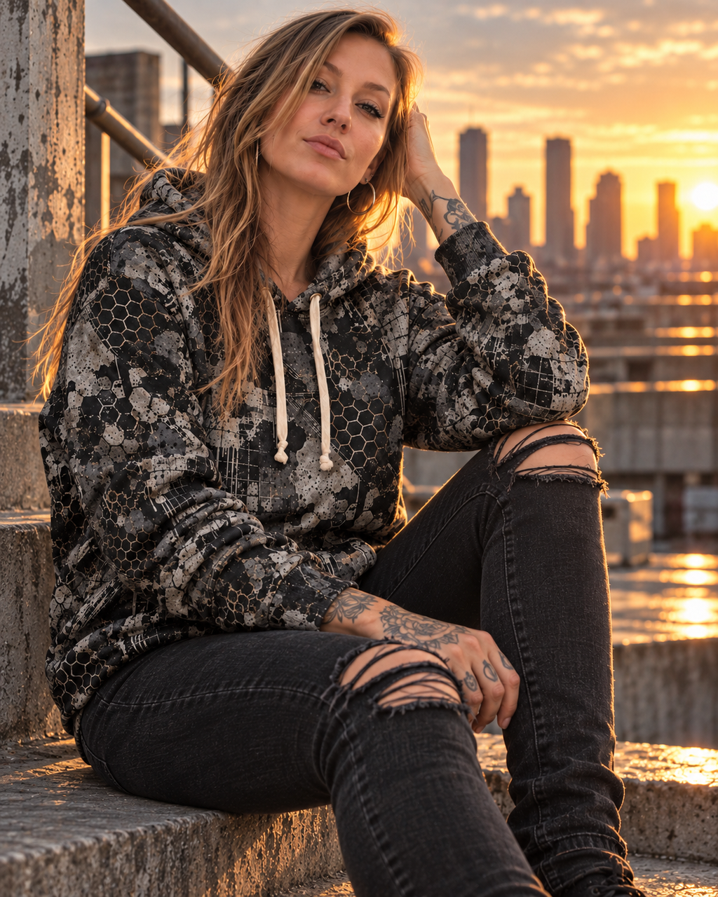 Concrete Ghost AOP Hoodie
