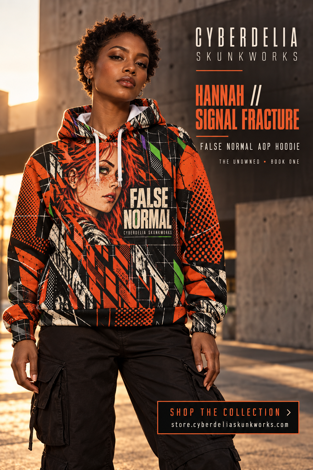 HANNAH // SIGNAL FRACTURE — False Normal AOP Hoodie