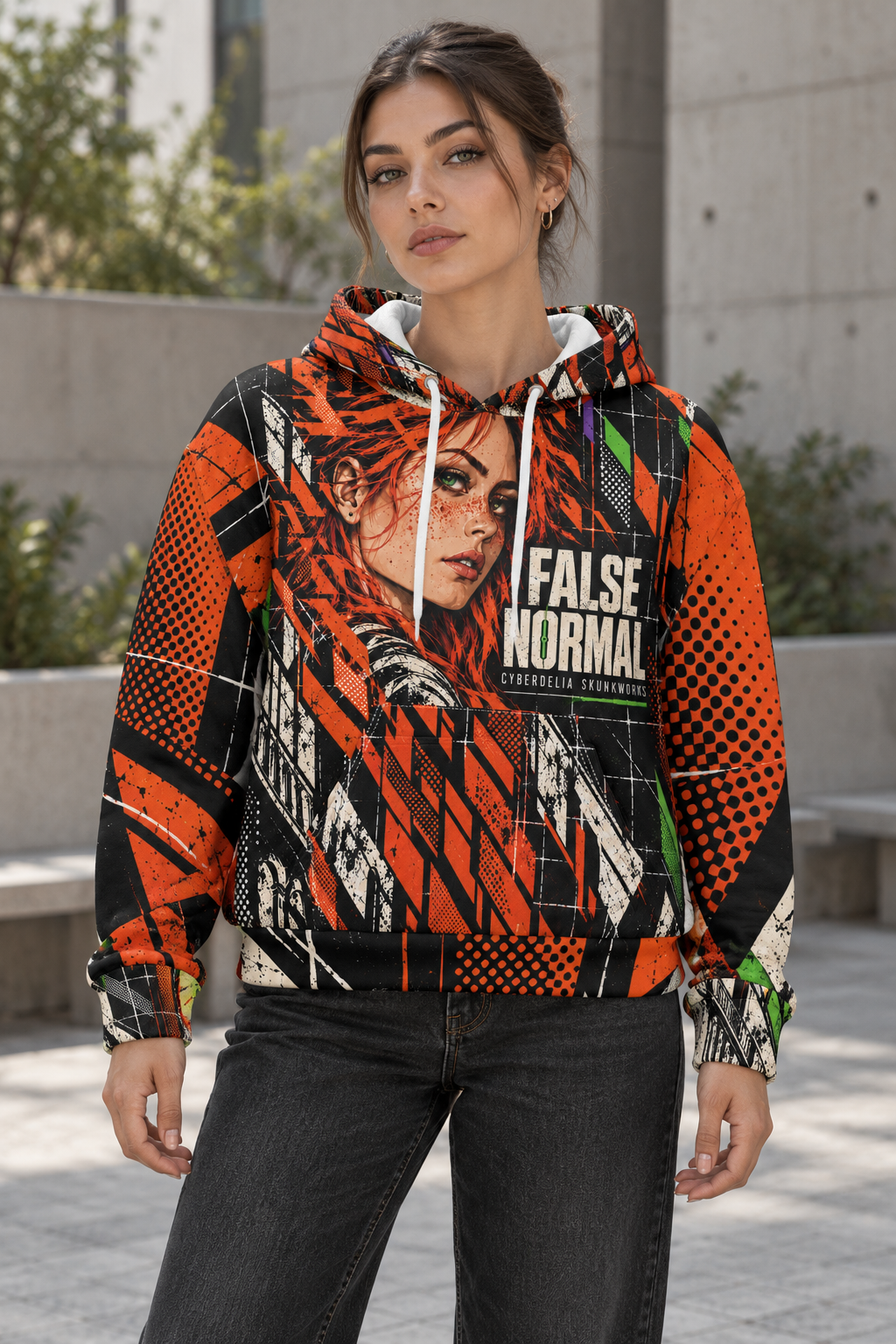 HANNAH // SIGNAL FRACTURE — False Normal AOP Hoodie