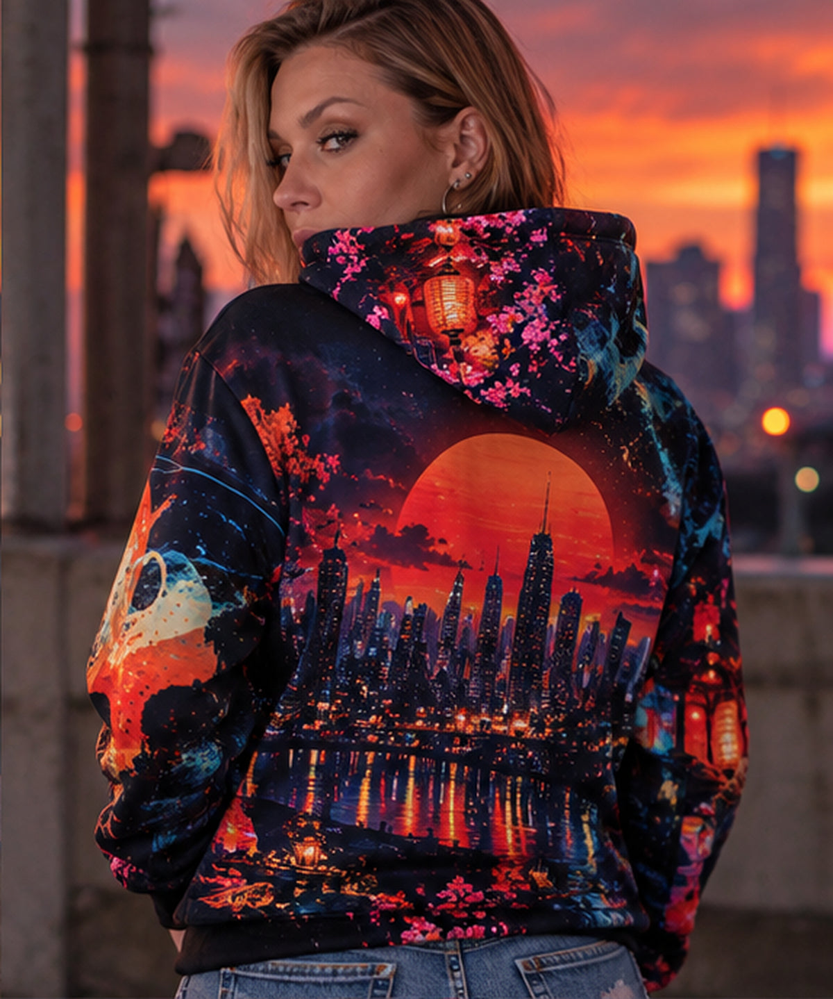 After the Fall Cyberpunk All-Over Print Hoodie