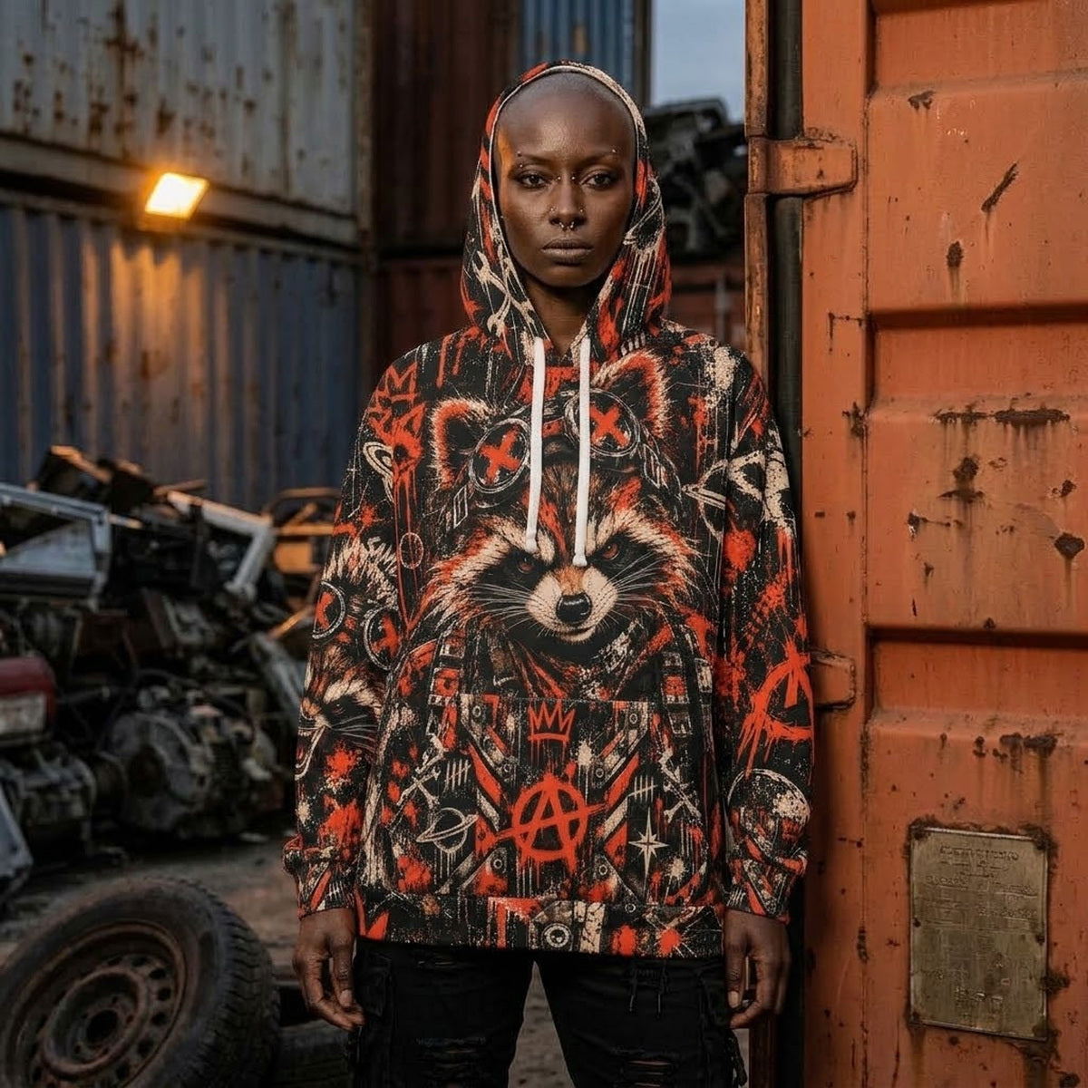 SCRAP ROYALTY Cyberdelia Crew | All-Over Print Hoodie