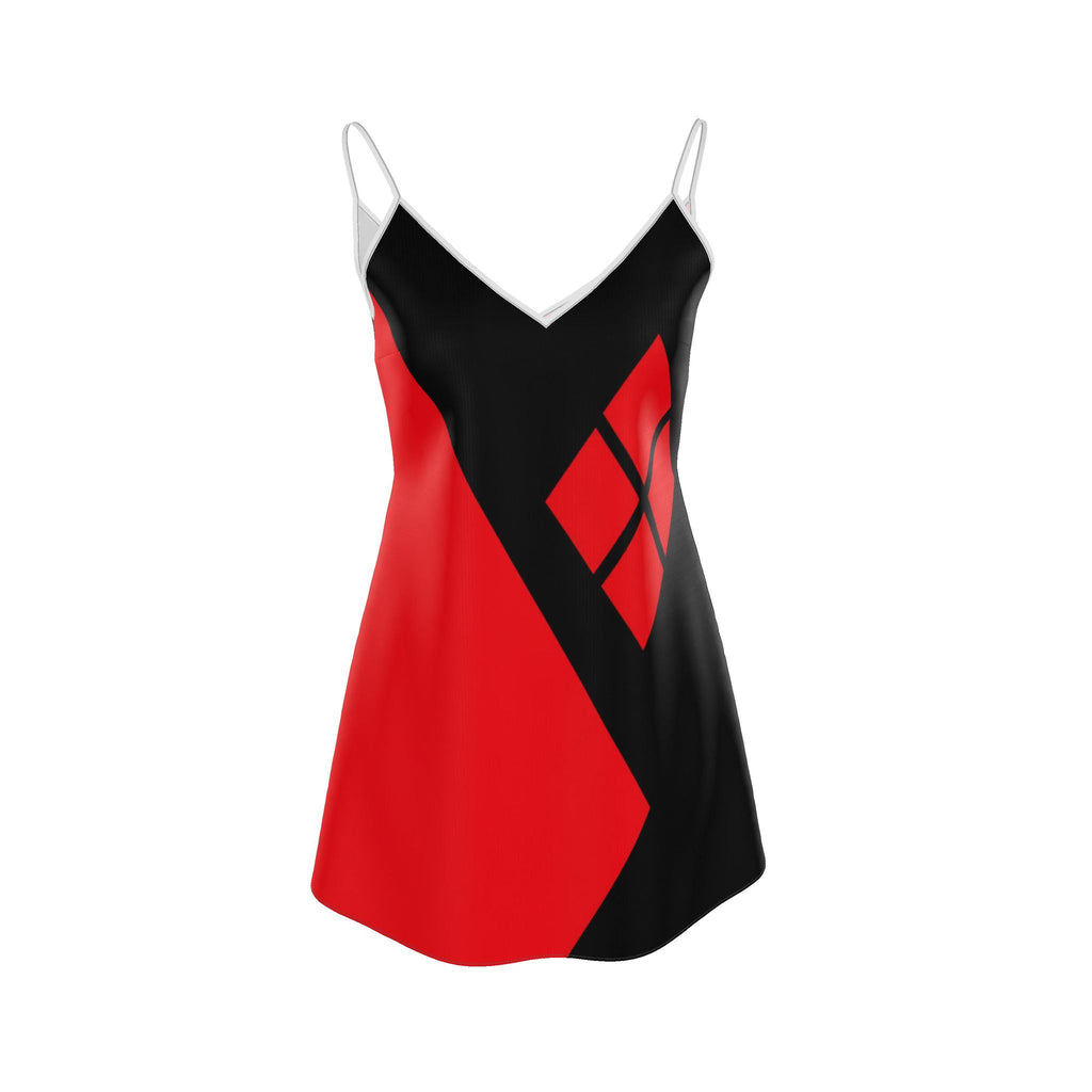 Crimson Vice | Harlequin Mini Slip Dress