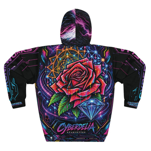Black Cyberdelia Orbital Skunk-One // All-Over Print Hoodie