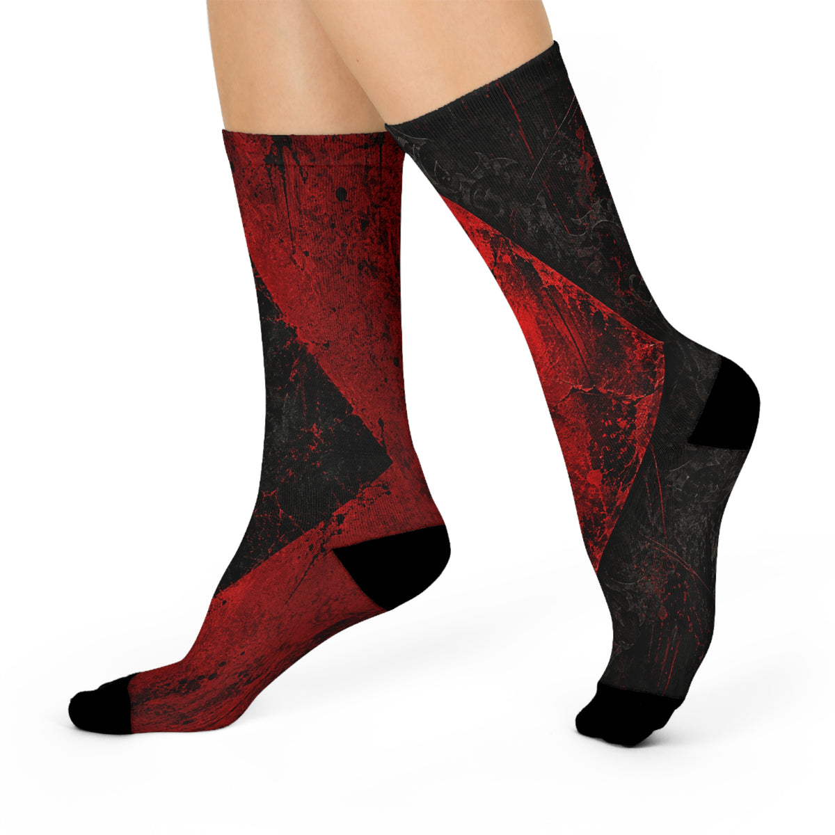 CRIMSON VICE | Diamond Riot Socks All-Over Print Crew Socks | Cyberdelia Skunkworks