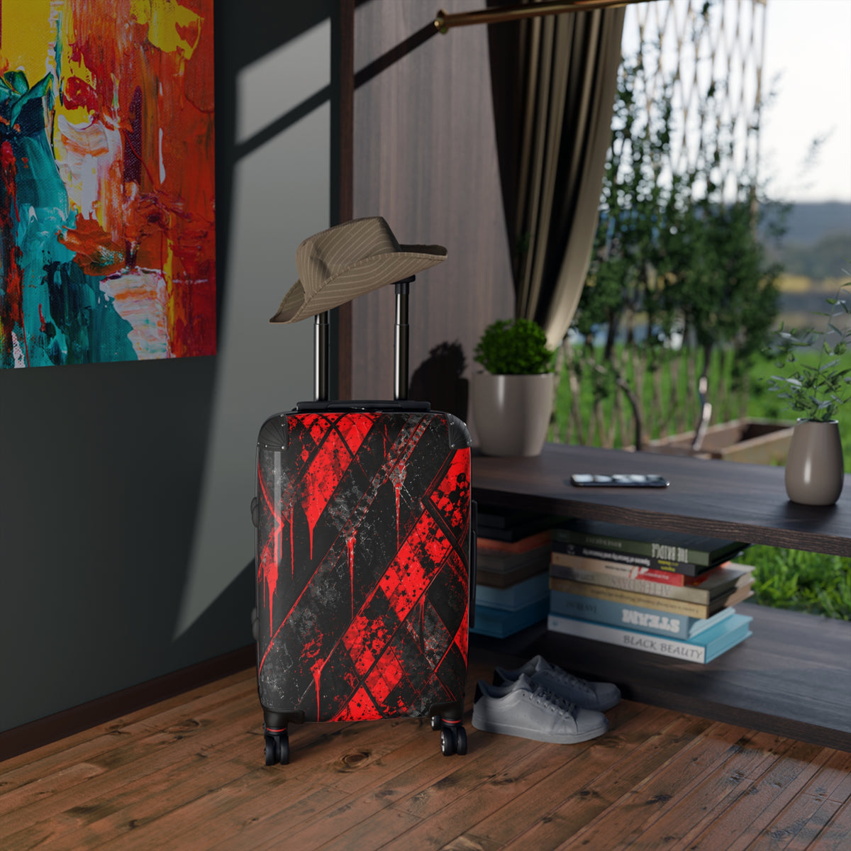 CRIMSON VICE Hard-Shell Spinner Suitcase | Cyberdelia Skunkworks