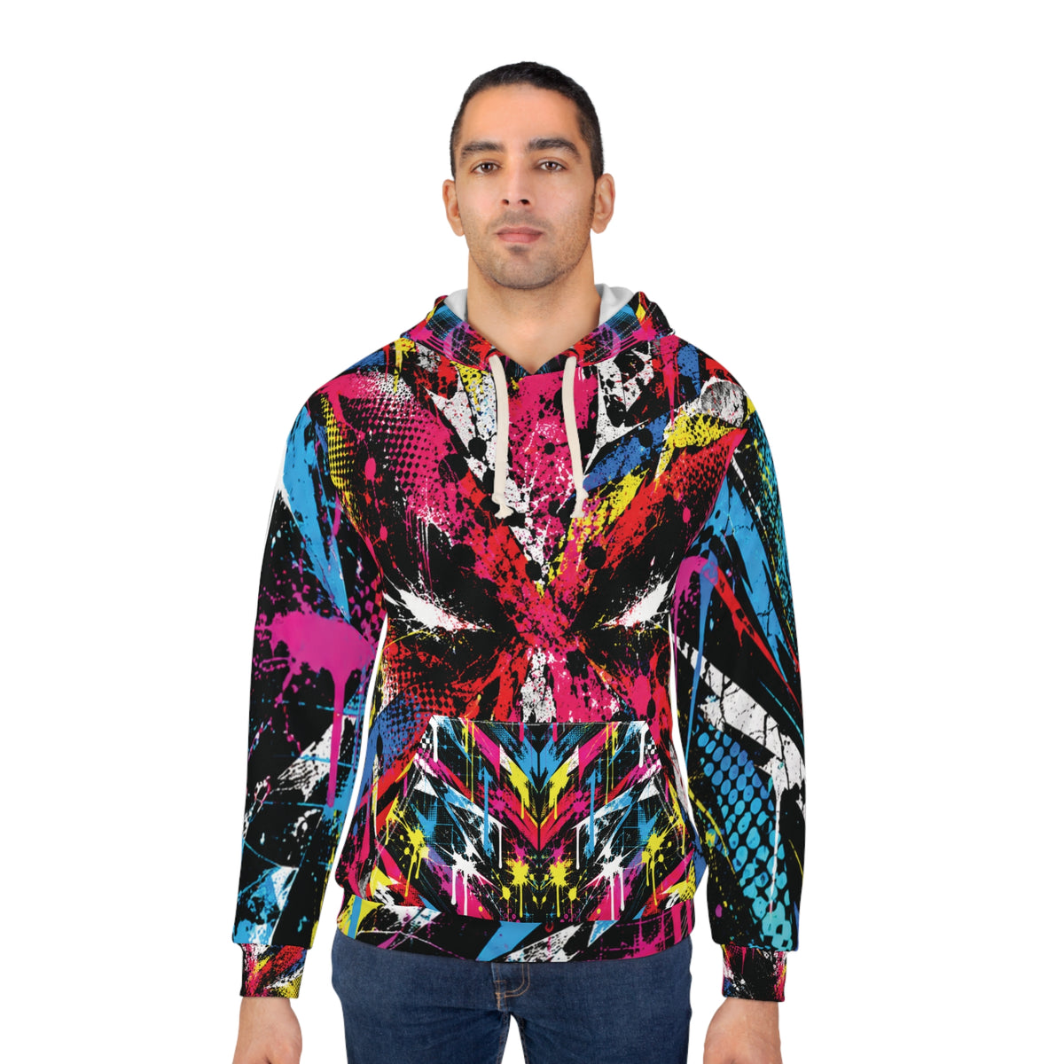 GLITCH RIOT AOP HOODIE
