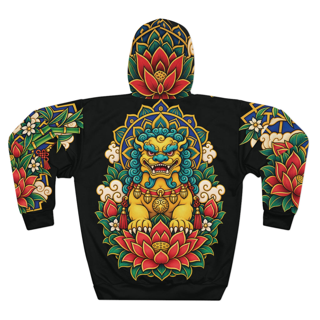 Lotus Sentinel — Guardian Lion Hoodie