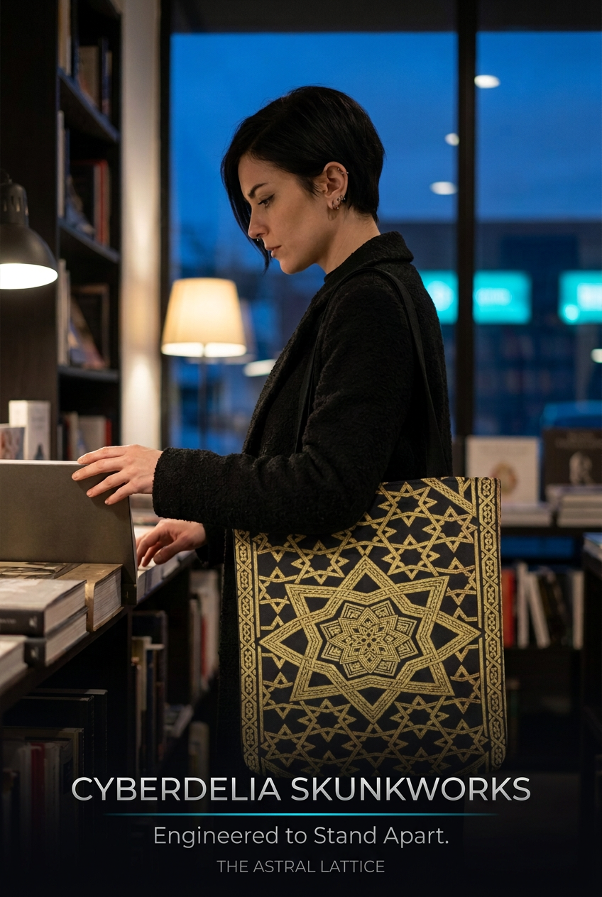 Branded Astral Lattice tote campaign mockup