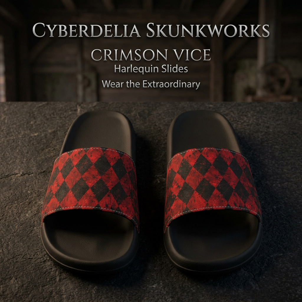 Crimson Vice Harlequin Slides branded product hero draft