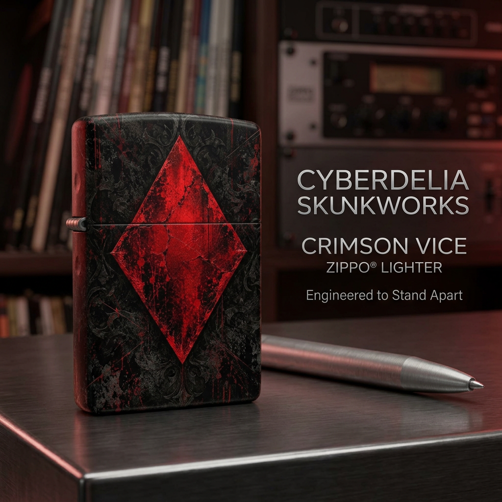 Crimson Vice ZIPPO lighter branded mockup