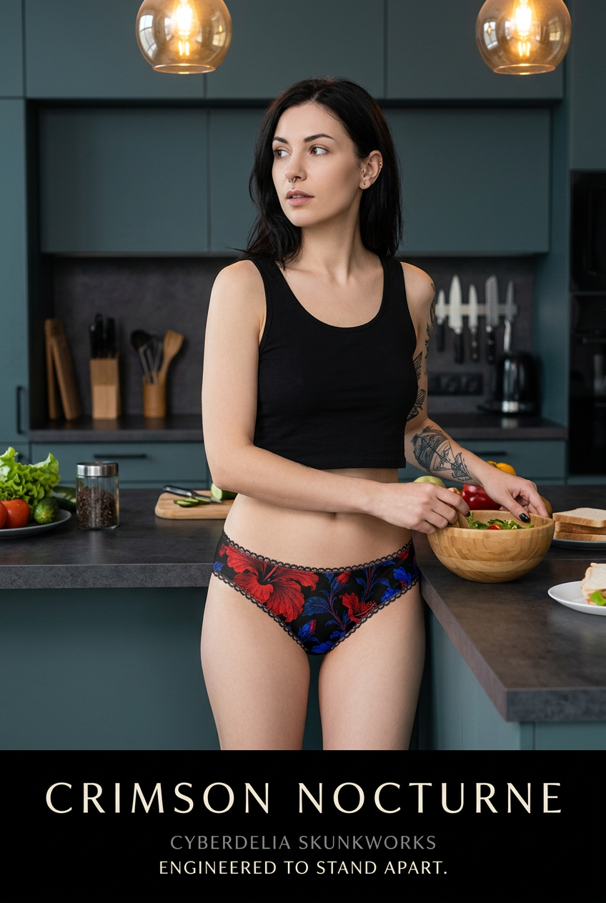 Fresh Crimson Nocturne knickers kitchen campaign