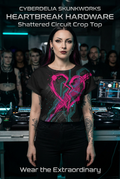 Shattered Circuit Crop Top branded front draft
